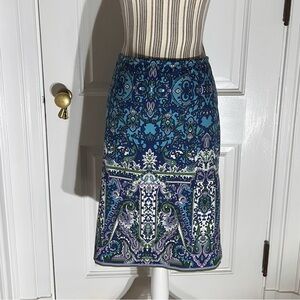 Talbots size 14 paisley skirt pencil boho S175